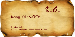 Kapy Olivér névjegykártya