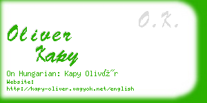 oliver kapy business card